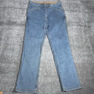 Duluth Jeans Men's 34x34 Blue Relaxed‎ Fit Flex Ballroom Straight Medium Wash